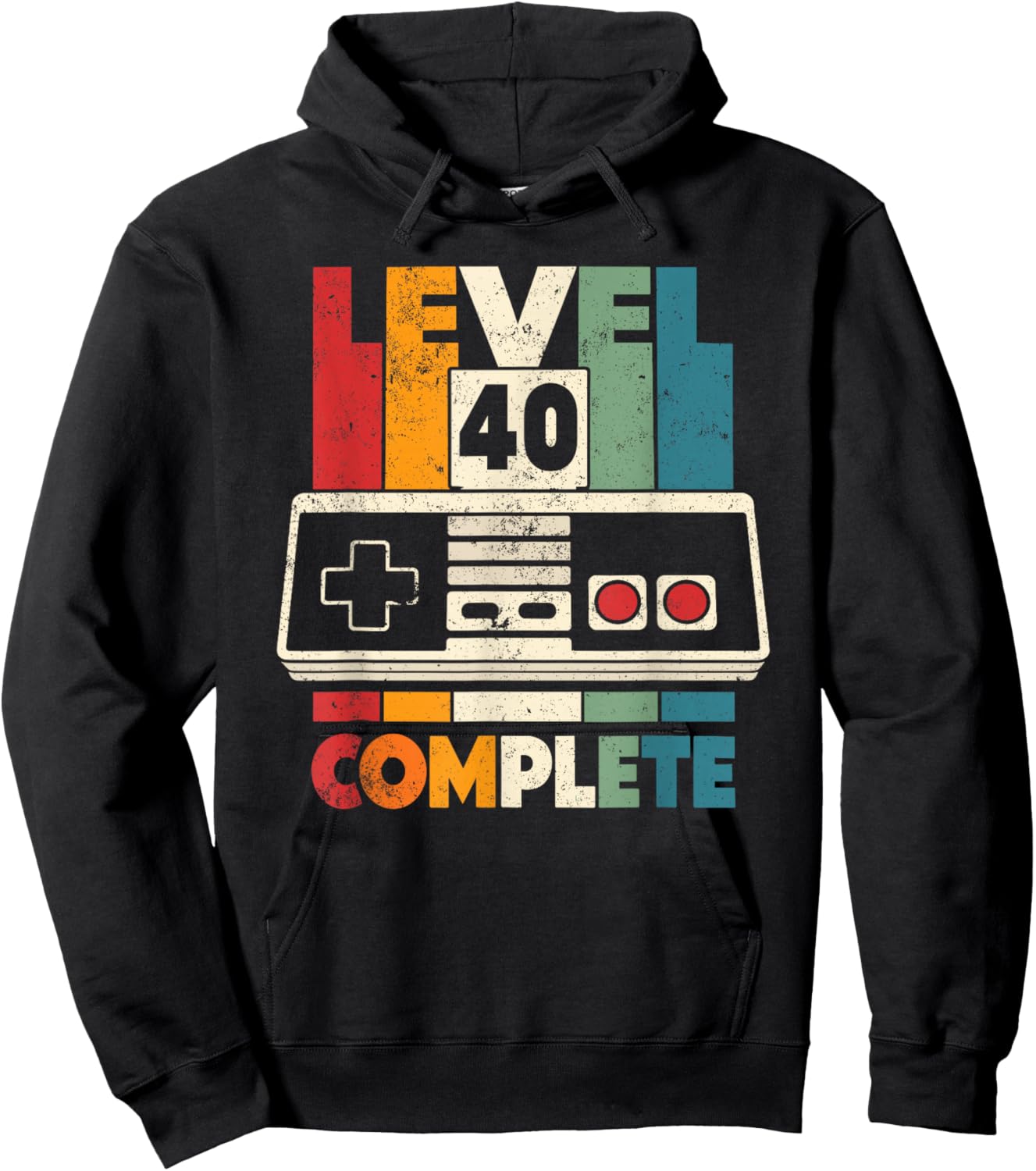 40th Wedding Anniversary Him Her Vintage Level 40 Complete Hoodie - Hoodie | Black