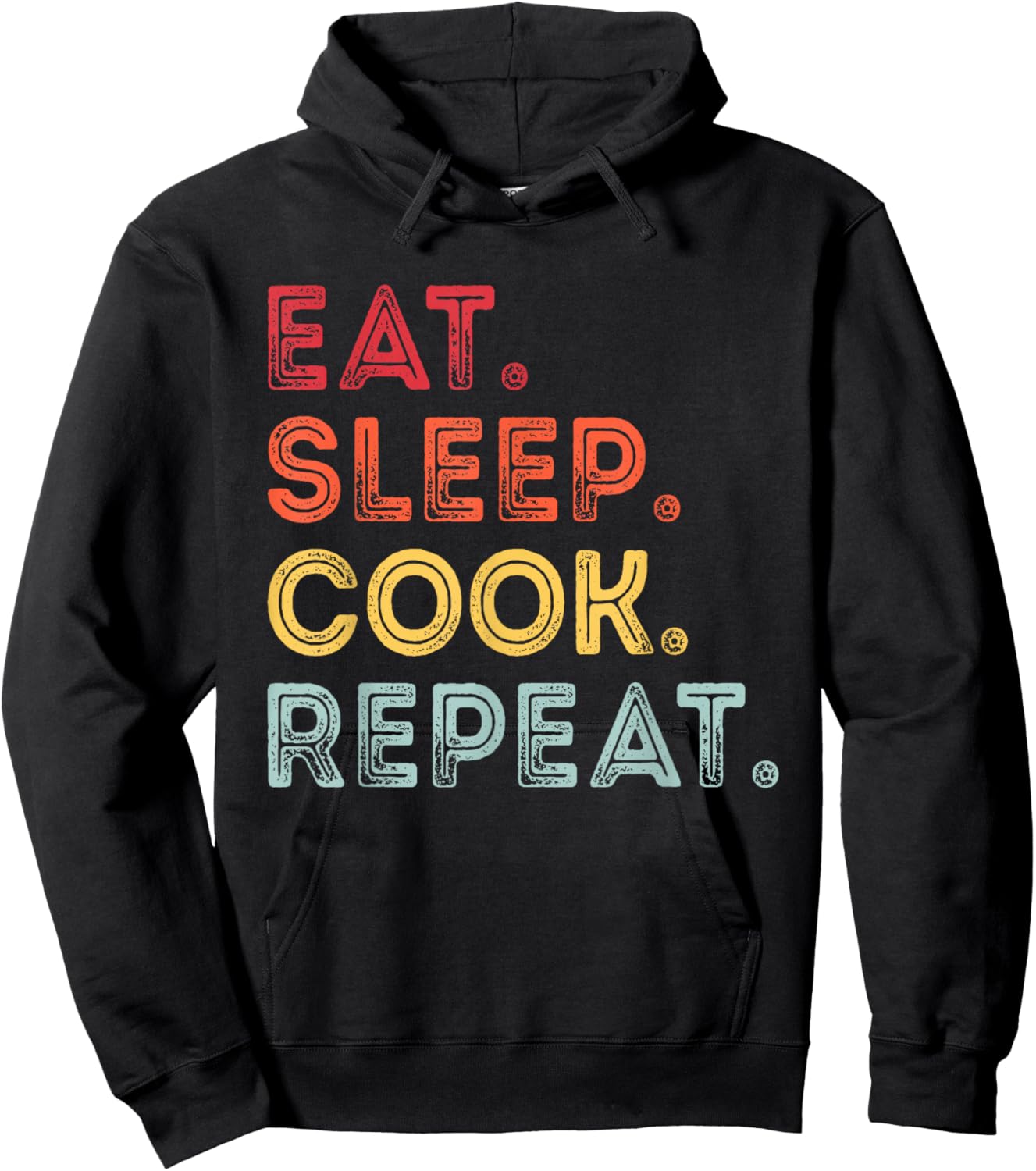 Vintage Eat Sleep Cook Repeat Cooking Chef Men Hoodie - Hoodie | Black
