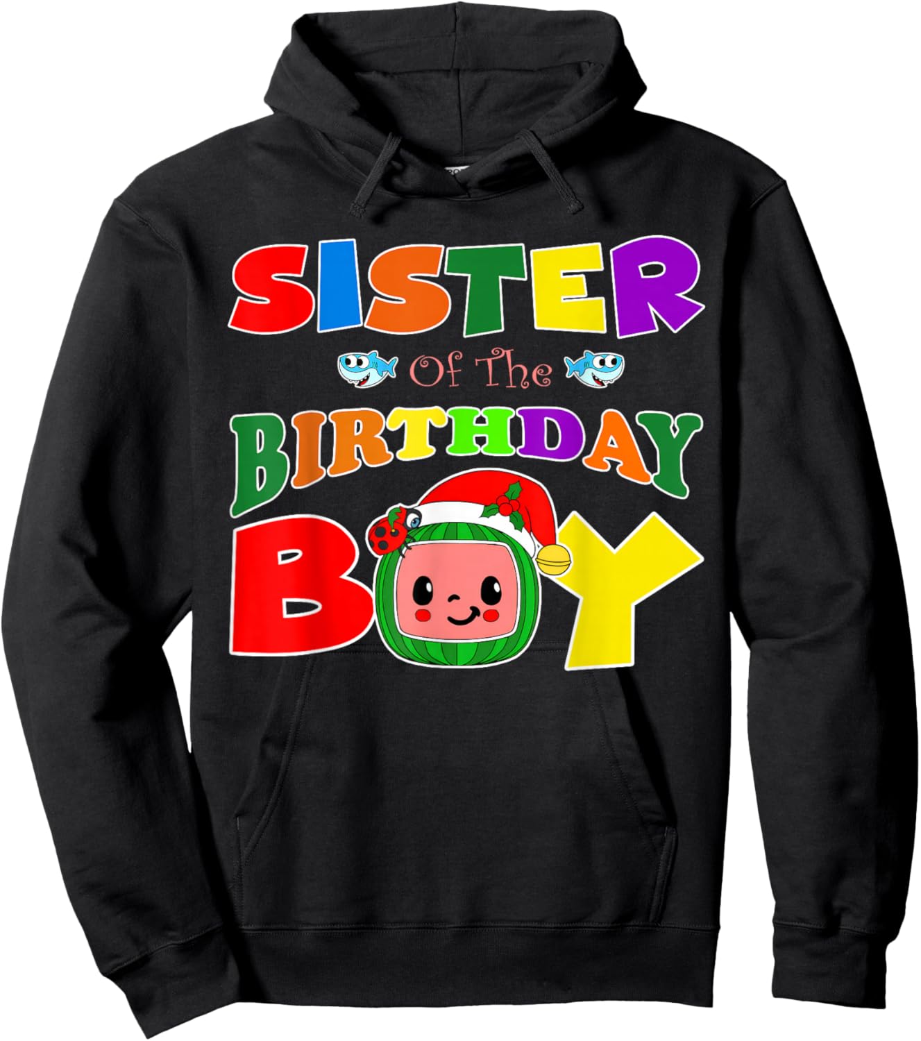 Sister Of The Birthday Boy Funny Melon Family Matching Hoodie - Hoodie | Black