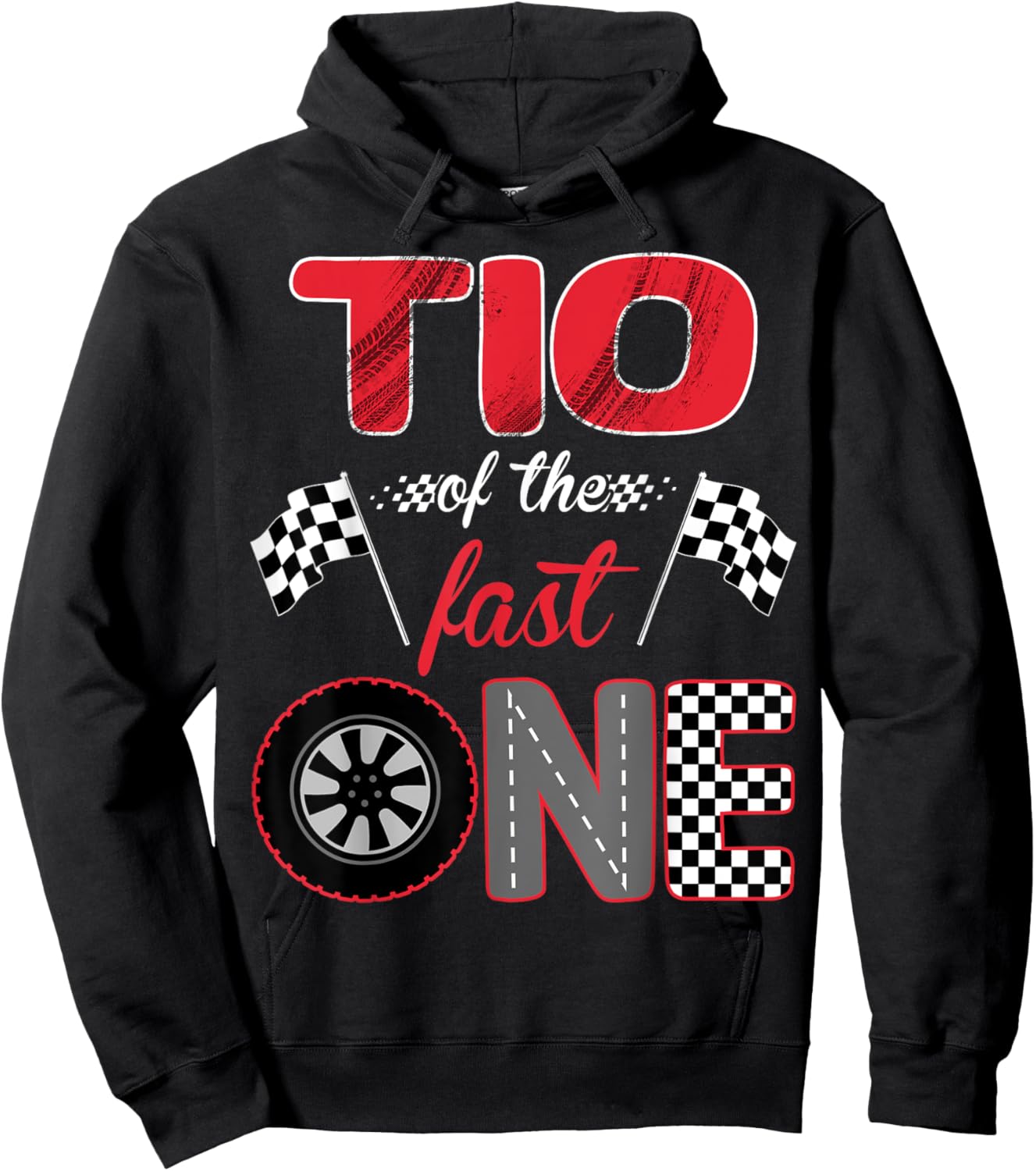 Tio Of The Fast One Birthday 1st Race Car Family Hoodie - Hoodie | Black