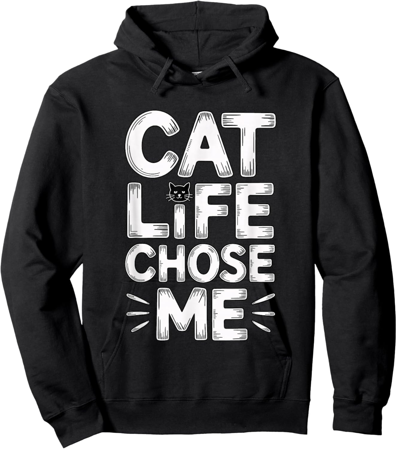 Cat Life Chose Me Hoodie - Hoodie | Black