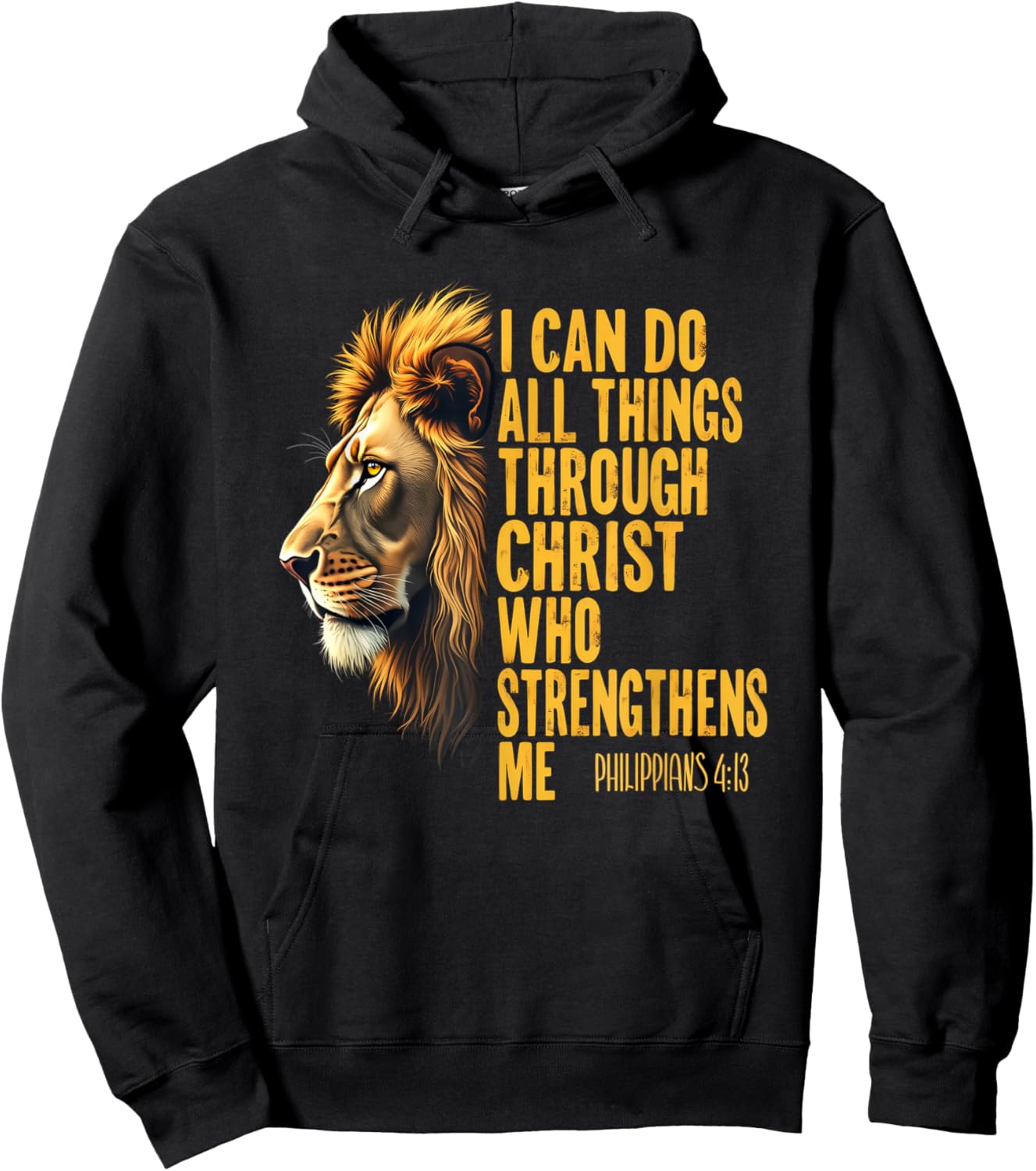 Philippians 4:13 Religious Lion Strengthens Christian 0HALDO Hoodie - Hoodie | Black