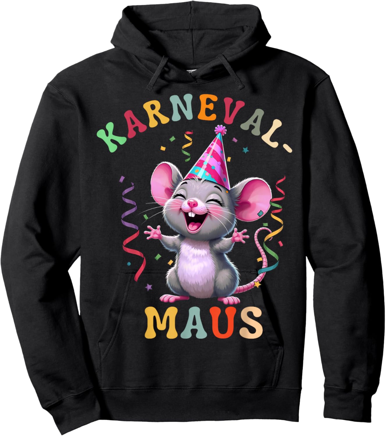 Carnival Mouse Cute Fancy Dress Motif and Children Hoodie - Hoodie | Black