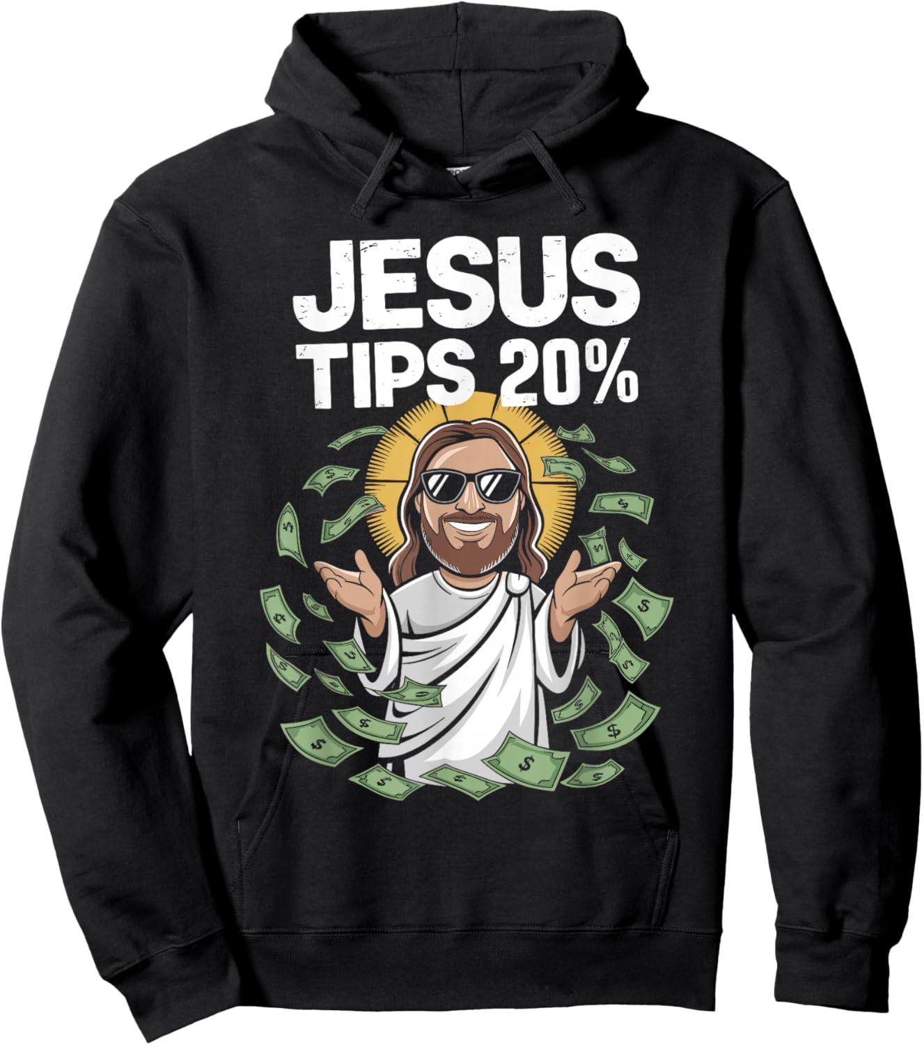 Jesus Tips 20 Percent Shirt Humorous Christian Hoodie - Hoodie | Black