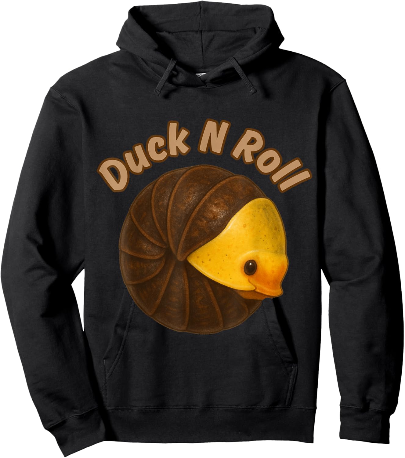 Duck N Roll – Funny Rubber Ducky Isopod Pun Design Hoodie - Hoodie | Black