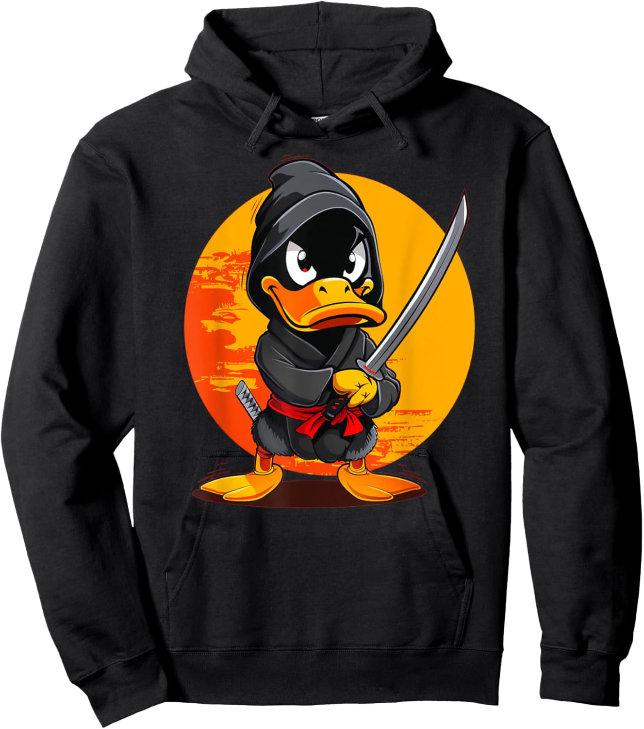 Happy Samurai Duck for Ninja Boys and Girls Hoodie - Hoodie | Black