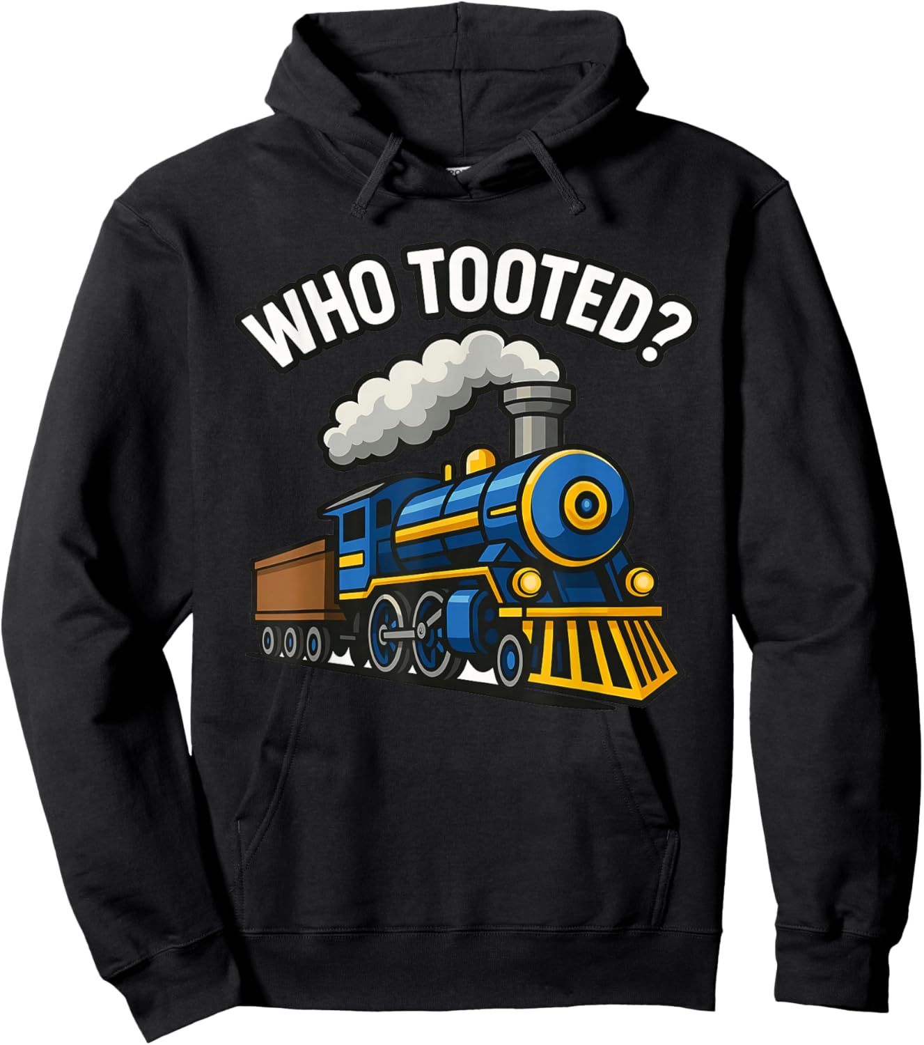 Who Tooted Funny Train Lover Cute Model Railroad Conductor Hoodie - Hoodie | Black