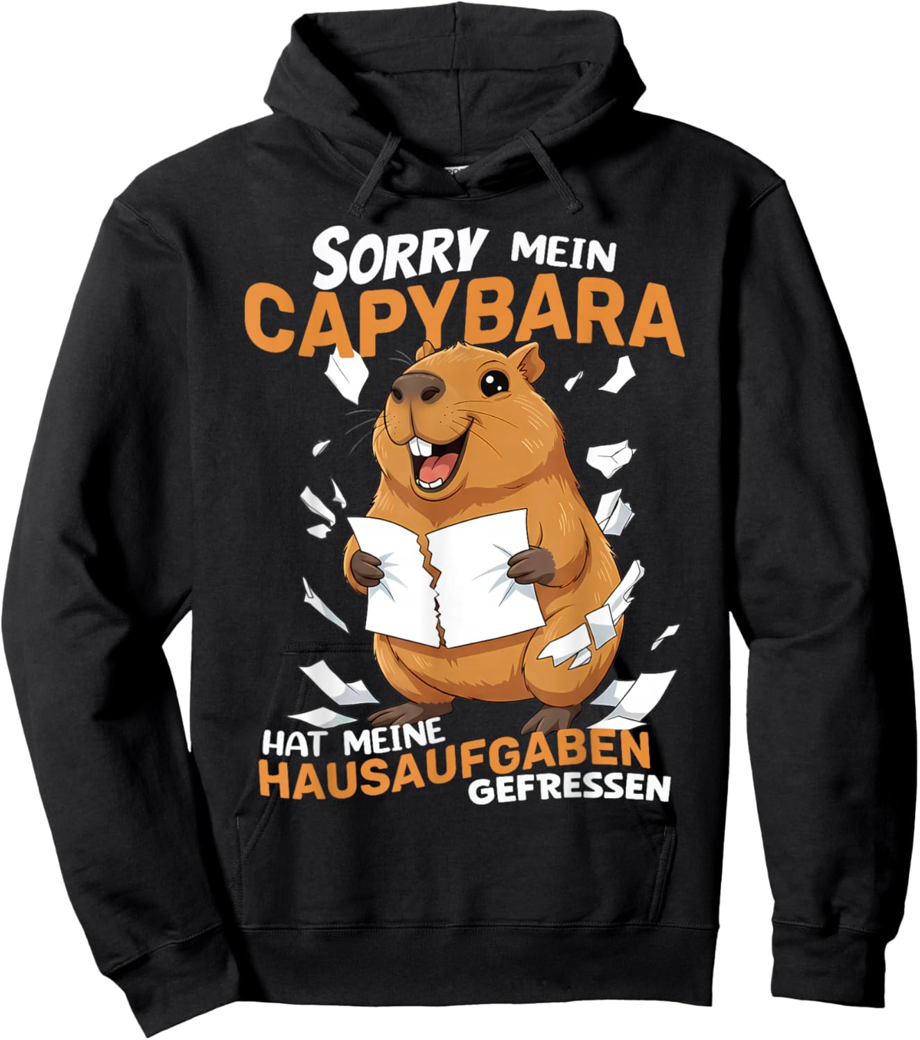 Sorry Mein Capybara Hat Meine Hausaufgaben Gefressen Hoodie - Hoodie | Black