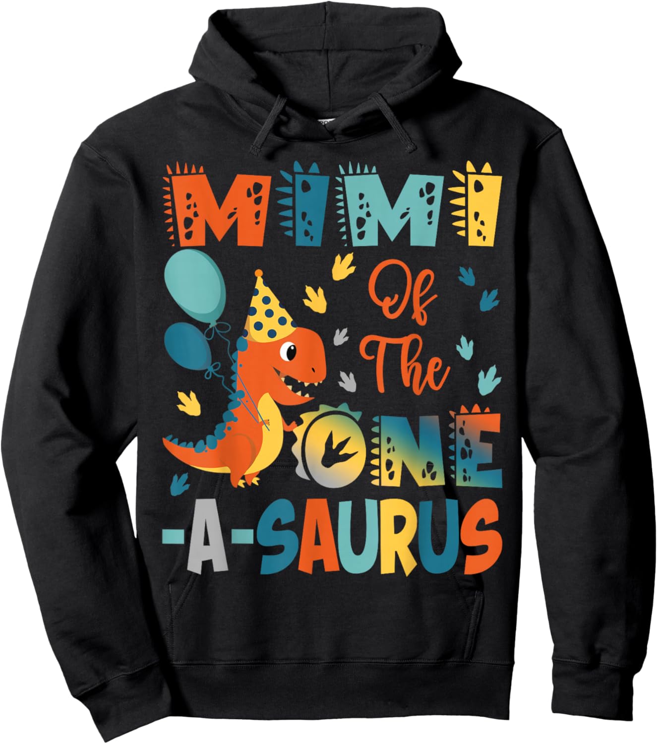 Mimi Of The One-A-Saurus 2Nd Birthday Dinosaur Party Hoodie - Hoodie | Black
