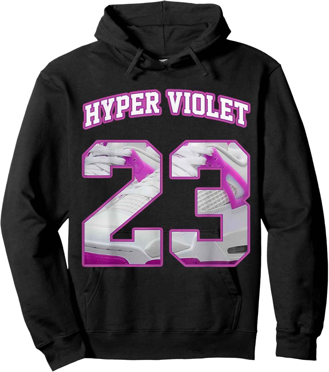 Number 23 Hyper Violet 4s Matching Women Hoodie - Hoodie | Black