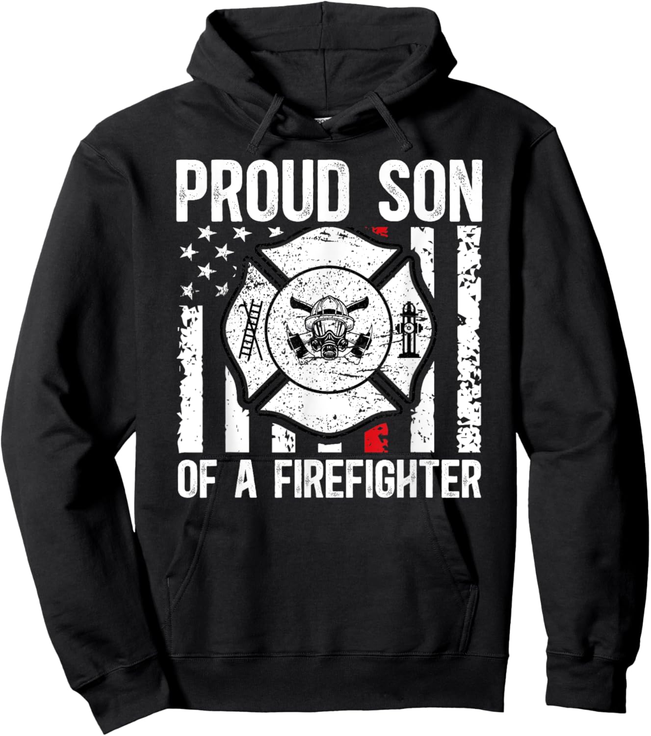 Proud Son Of A Firefighter Son Fireman Son Fire Son Hoodie - Hoodie | Black