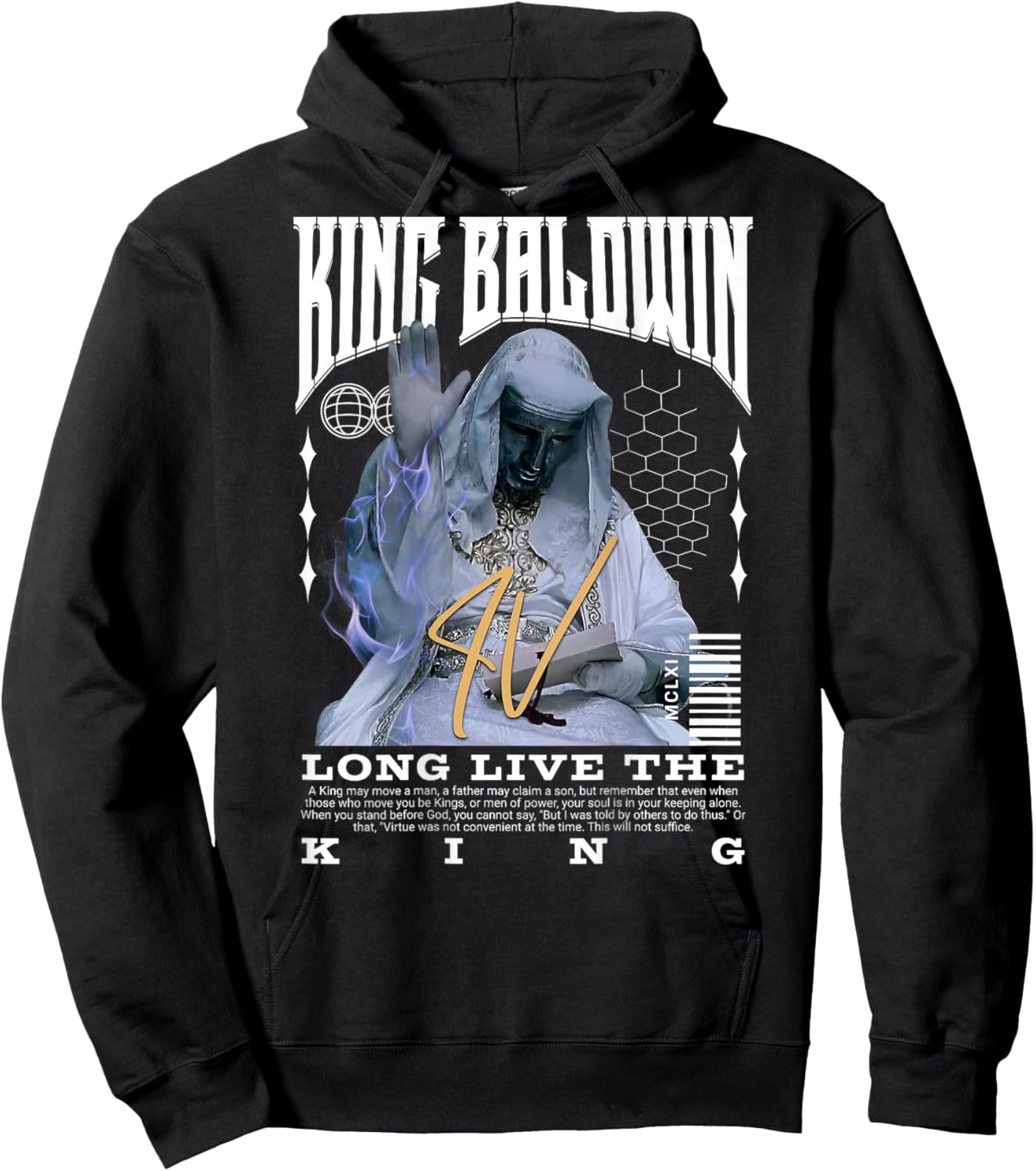 Backprint King Baldwin IV Hoodie - Hoodie | Black