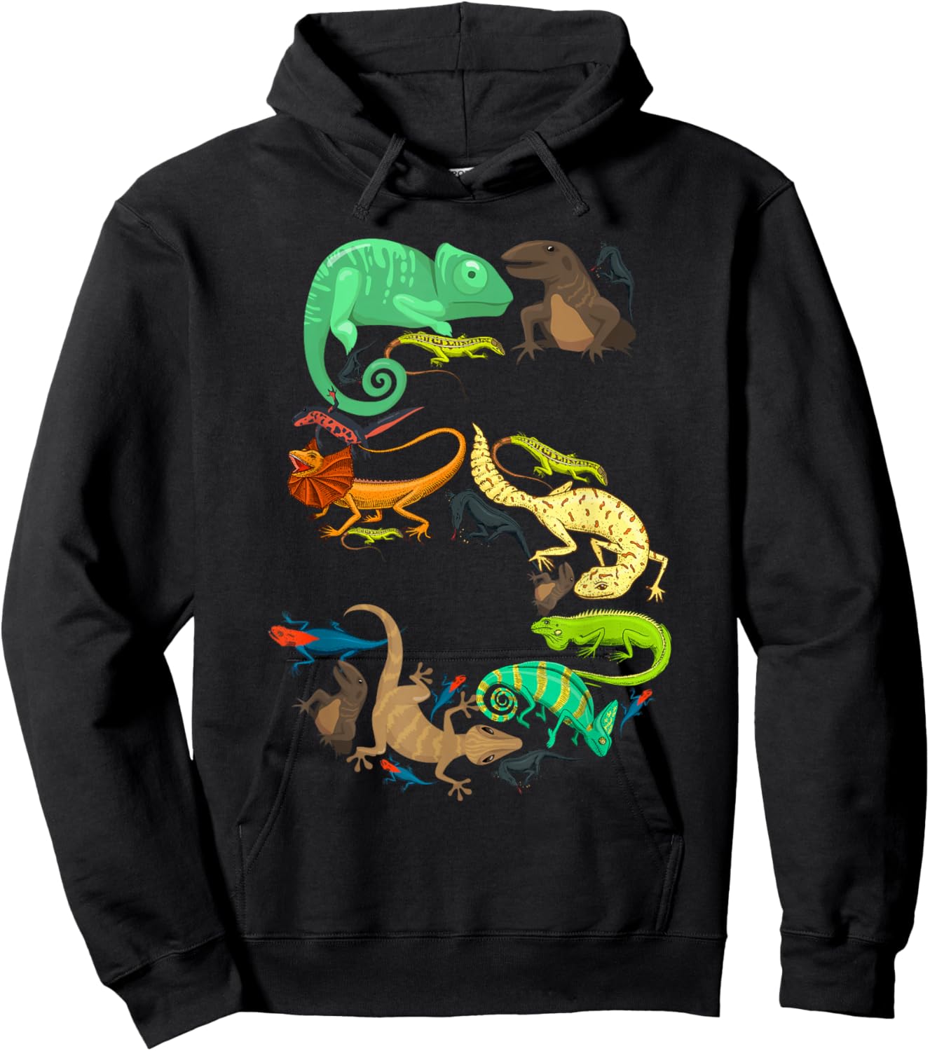 Kids 5th Birthday Reptiles Lizards Themed 5 Year Old Boys Hoodie - Hoodie | Black
