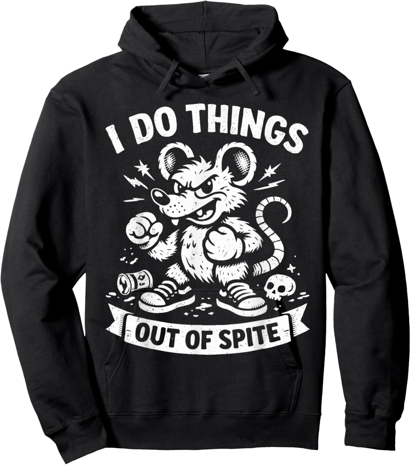 I Do Things Out of Spite Funny Rat Hoodie - Hoodie | Black