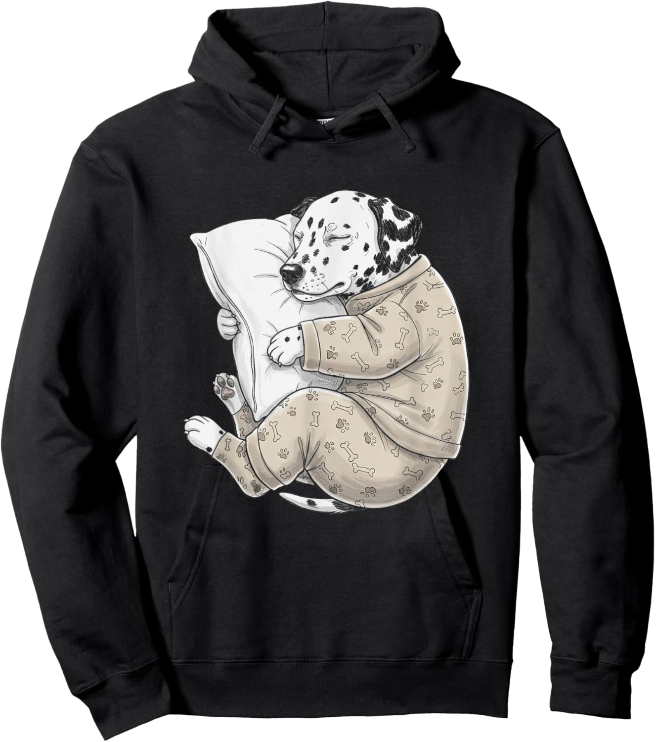 Funny Sleepy Dalmatian Dog Pajama Men Women Kids Hoodie - Hoodie | Black