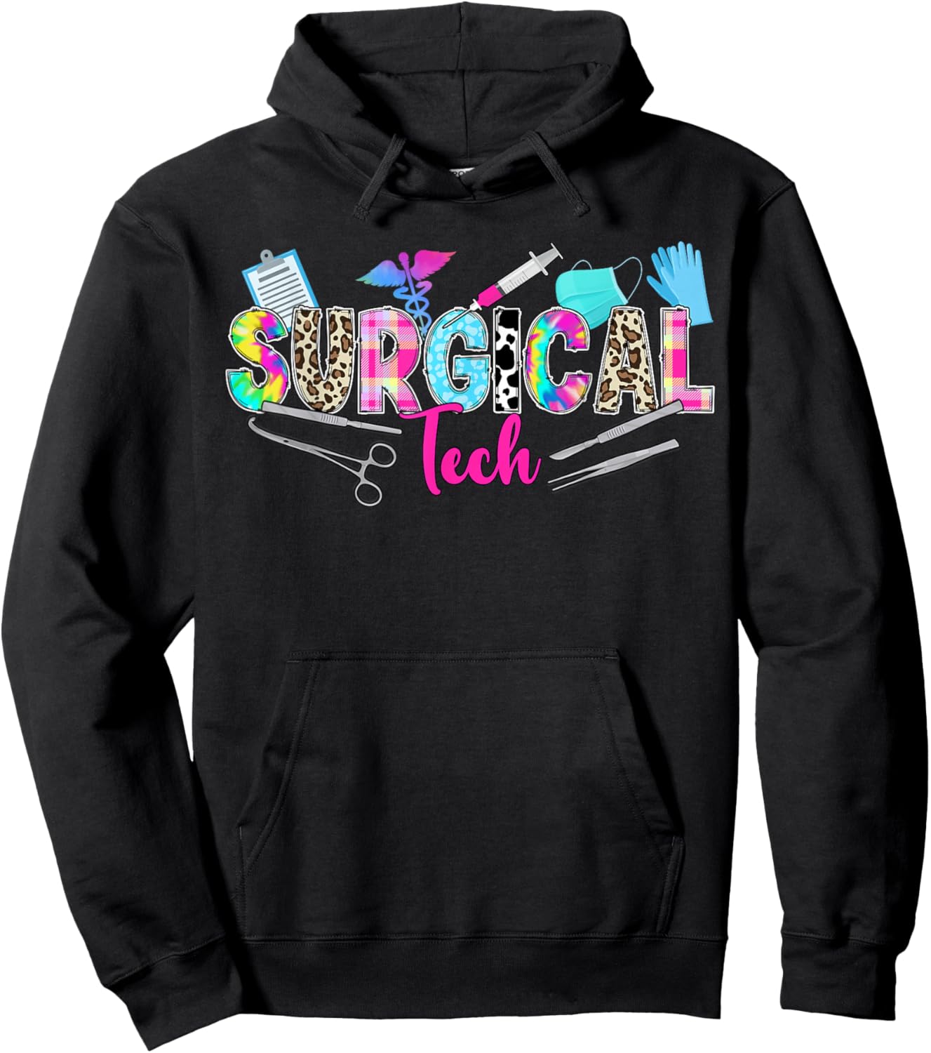 Surgical Tech Surgical Technologist Leopard Hoodie - Hoodie | Black
