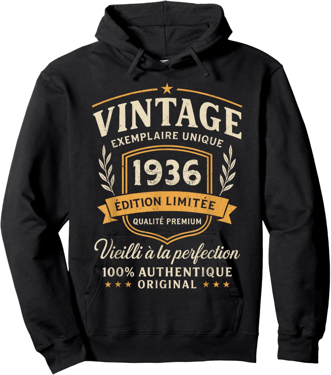90th Birthday Gift Vintage 1936 Humor 90 Years Man Hoodie - Hoodie | Black
