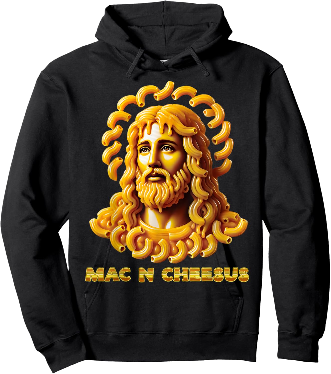 Macaroni And Cheese Jesus Funny Christian Mac N Cheesus Meme Hoodie - Hoodie | Black