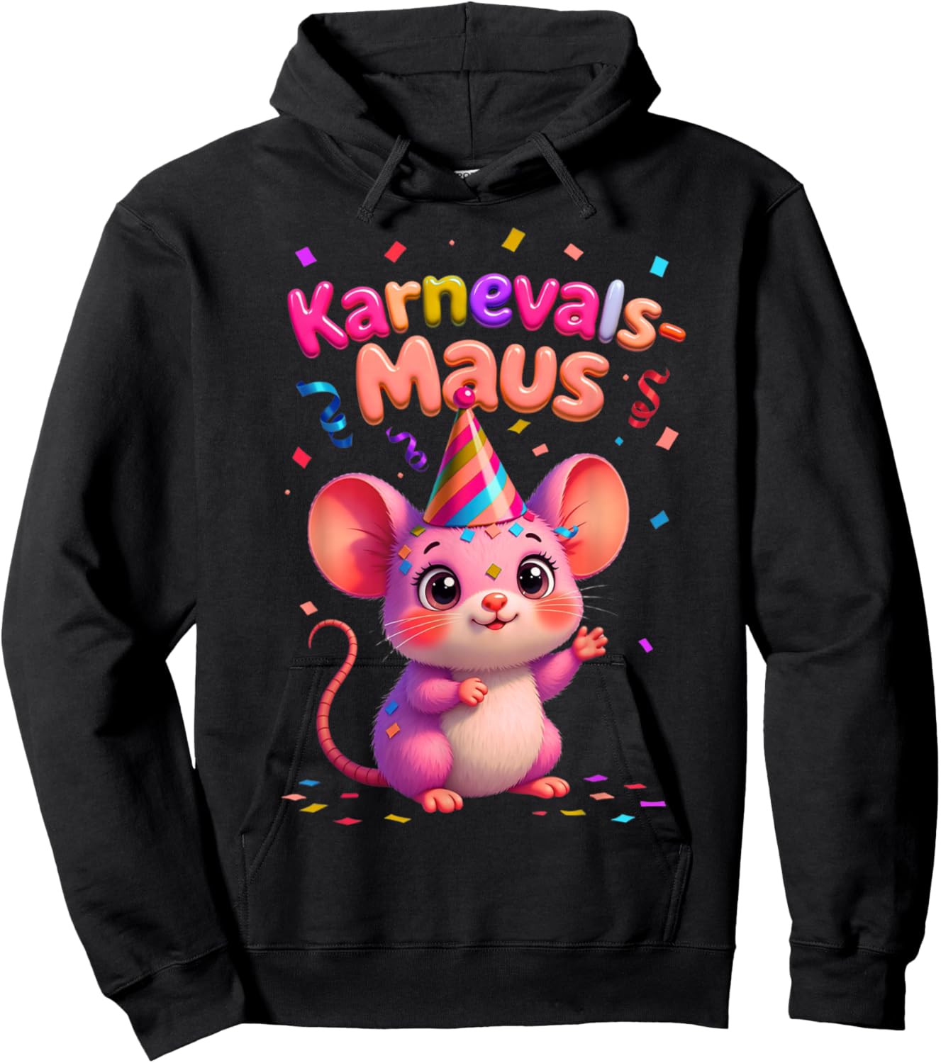 Carnival Mouse Cute Fancy Dress Motif and Children Hoodie - Hoodie | Black