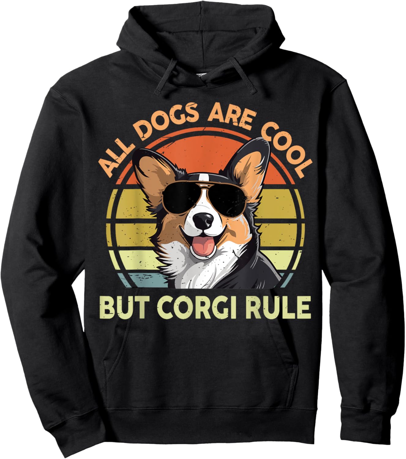 All Dogs Are Cool But Corgi Rule Funny Men Women Dad Mom Hoodie - Hoodie | Black