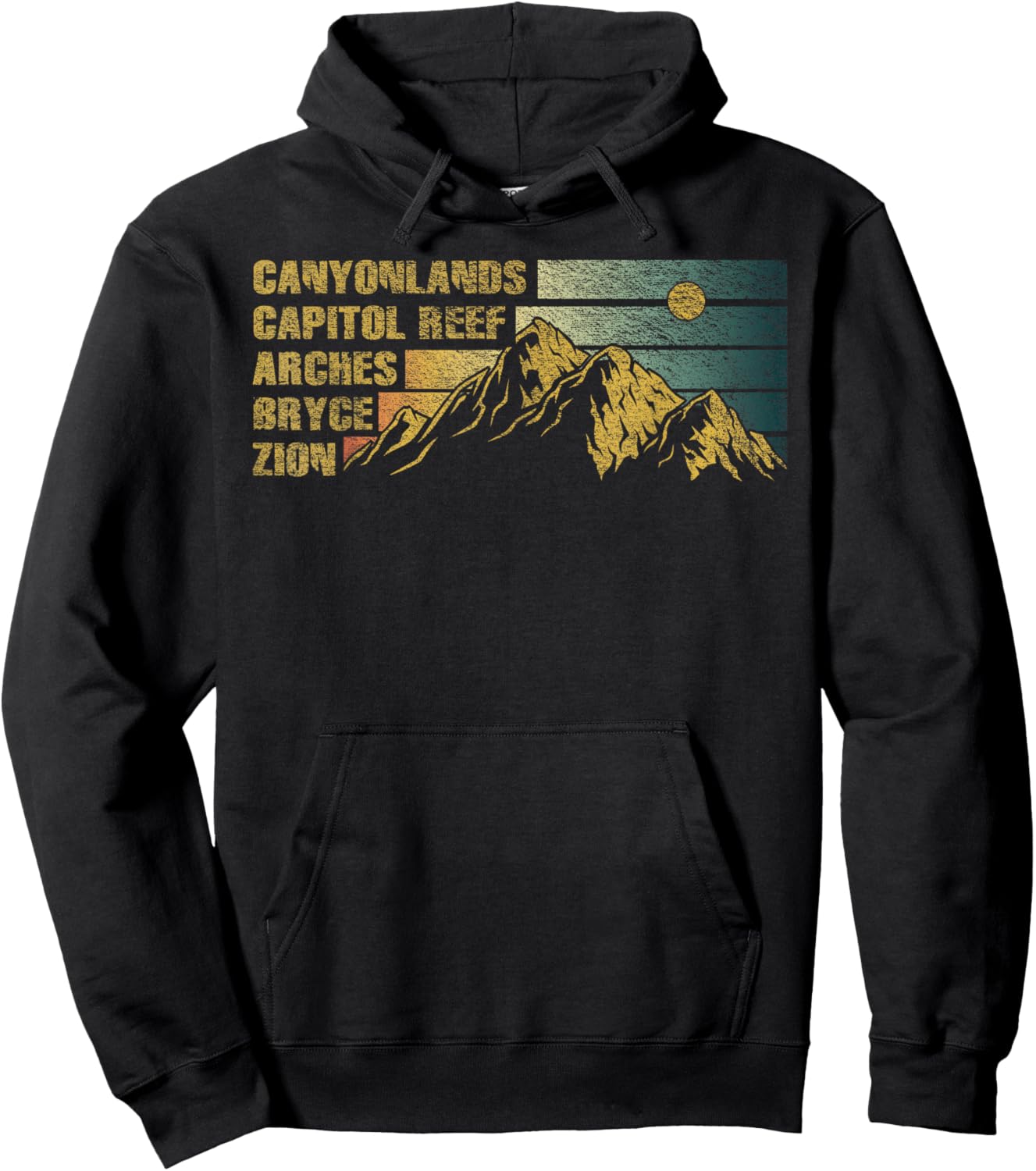 Vintage Utah Souvenir Big 5 Utah Mighty Five National Park Hoodie - Hoodie | Black