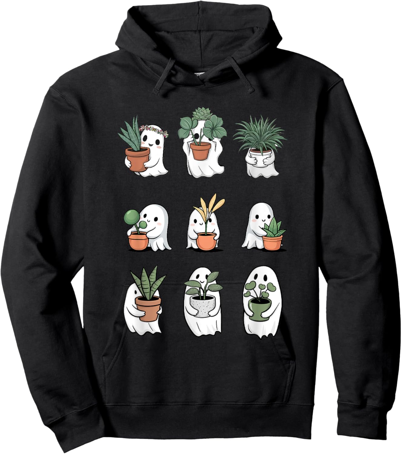 Ghost Plant Lady Halloween Ghostly Gardening Lovers Plant Hoodie - Hoodie | Black