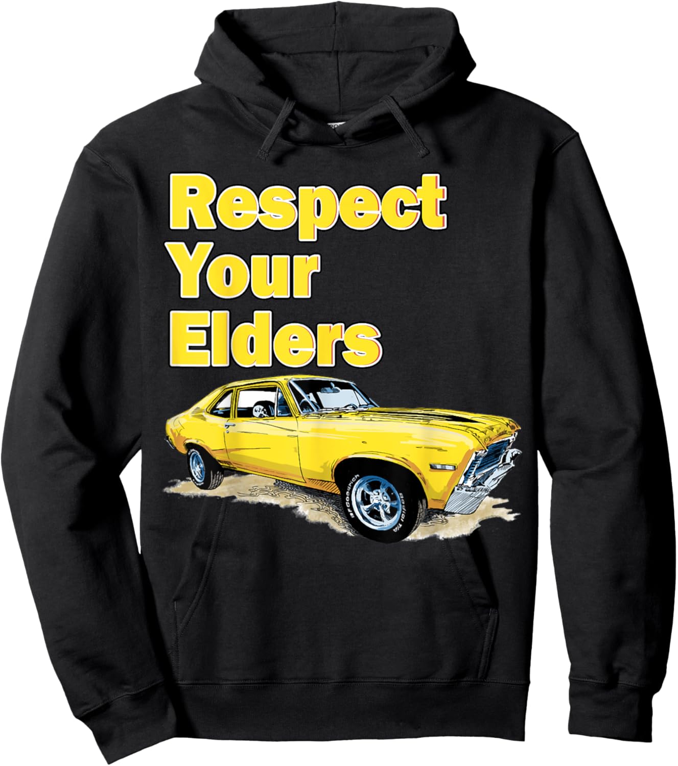 1972 72 Chevys Nova 2 Classic Car Old School Muscle Car Hoodie - Hoodie | Black