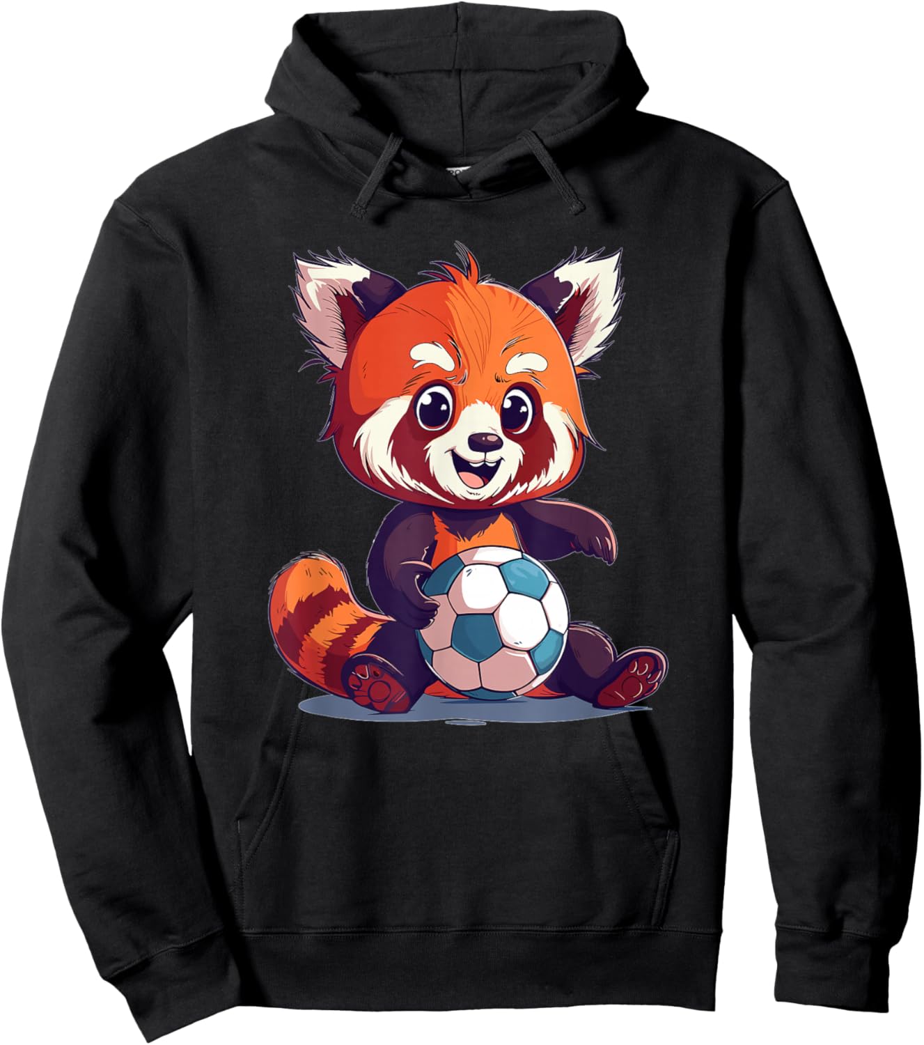 Cute Red Panda Soccer Hoodie - Hoodie | Black