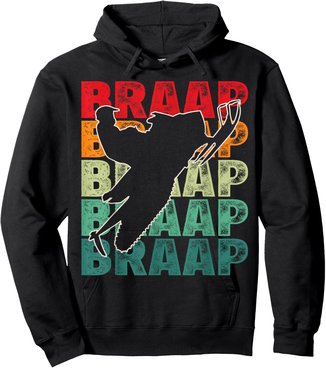 Snowmobile Braap Retro Funny Outdoor Racing Legend Man Woman Hoodie - Hoodie | Black