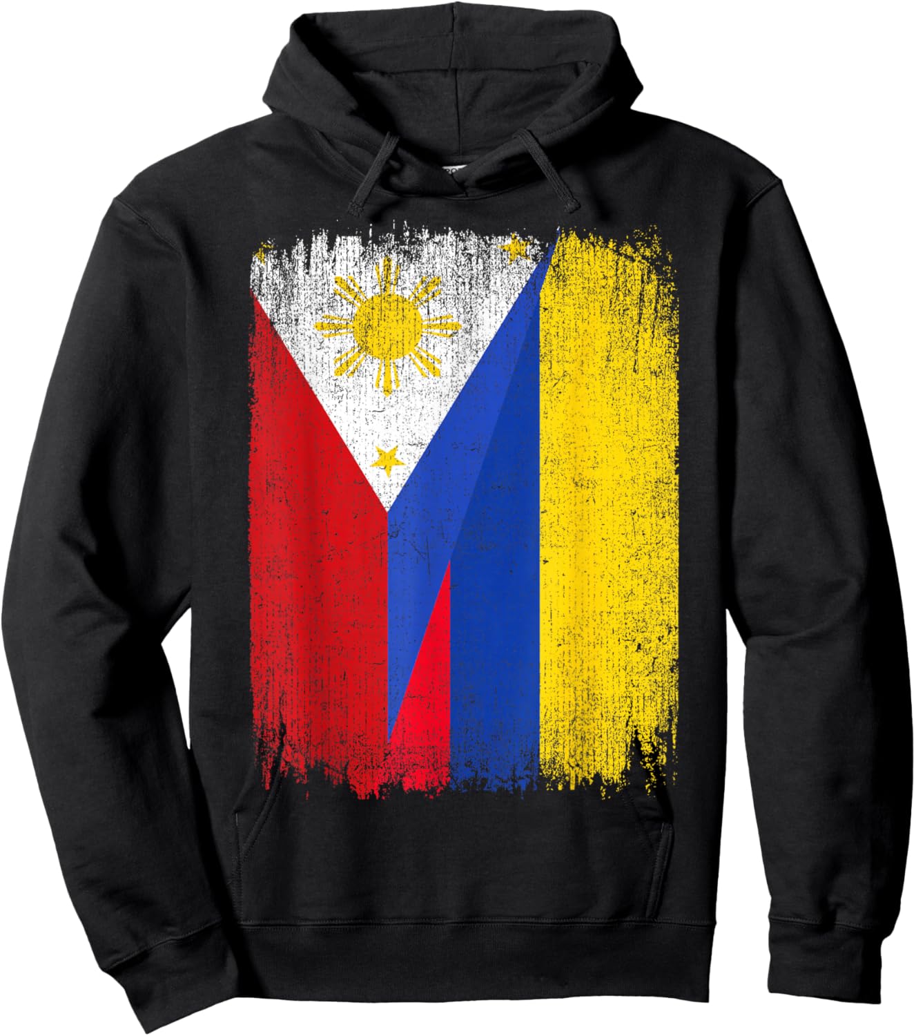 Half Philippines Colombia Flag Filipino Colombian Roots Hoodie - Hoodie | Black