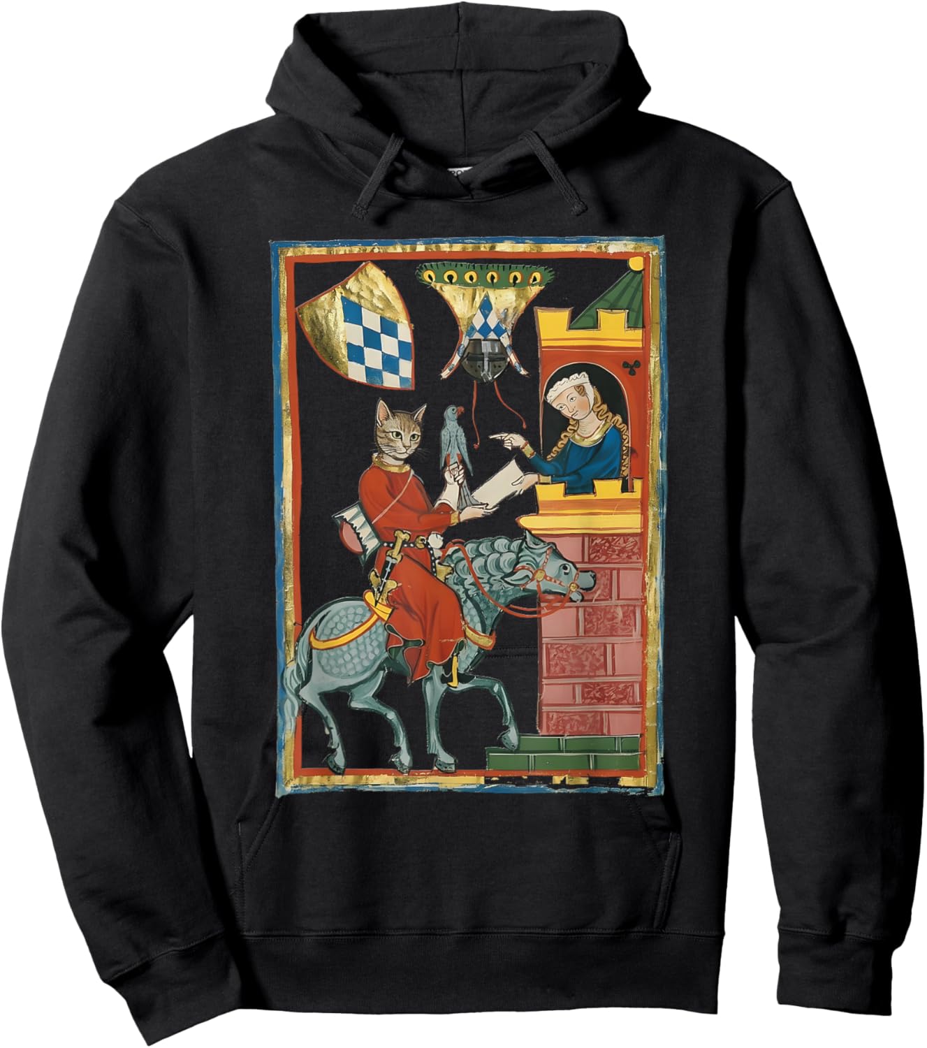 Weird Ugly Medieval Cats Hoodie - Hoodie | Black