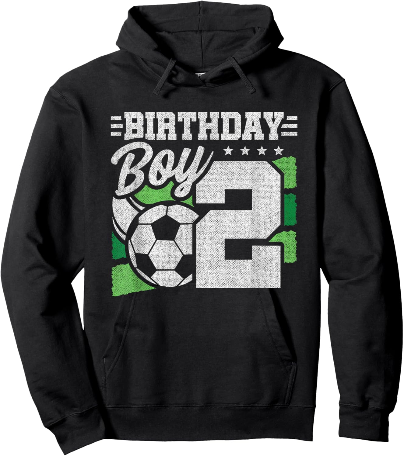 2 Year Old Soccer Birthday - Boys 2nd Birthday Soccer Hoodie - Hoodie | Black