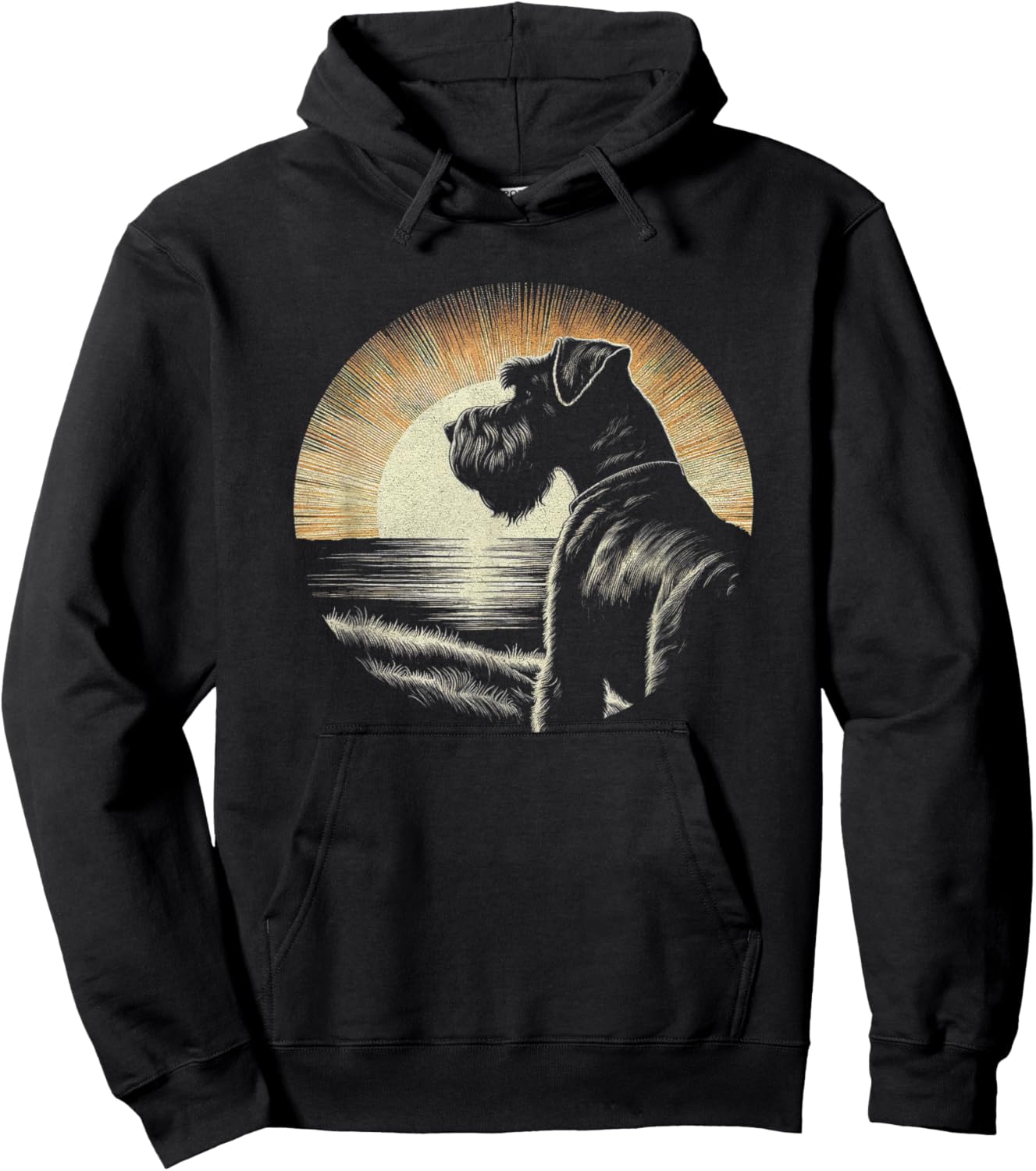 Vintage Giant Schnauzer Dog Art Design Hoodie - Hoodie | Black
