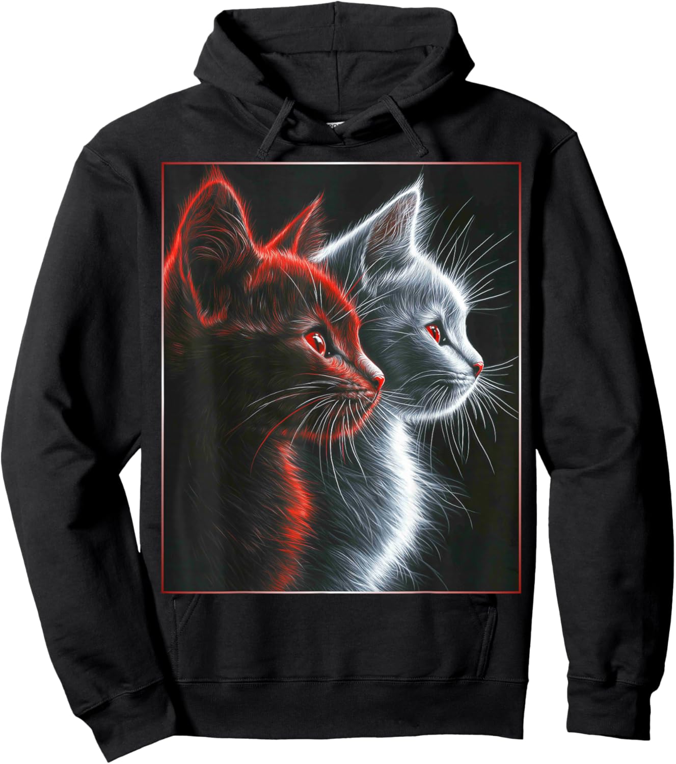 Cute Magical Cat Kitten Fantasy Art Design Hoodie - Hoodie | Black