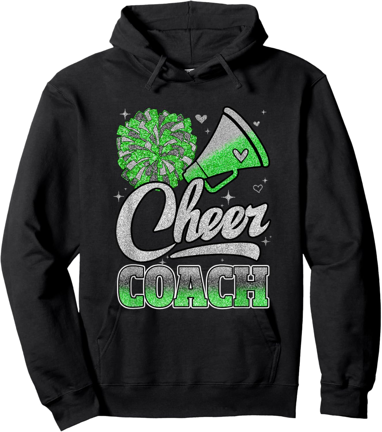 Cheer Coach Funny Cheerleader Cheerleading Green Women Girl Hoodie - Hoodie | Black