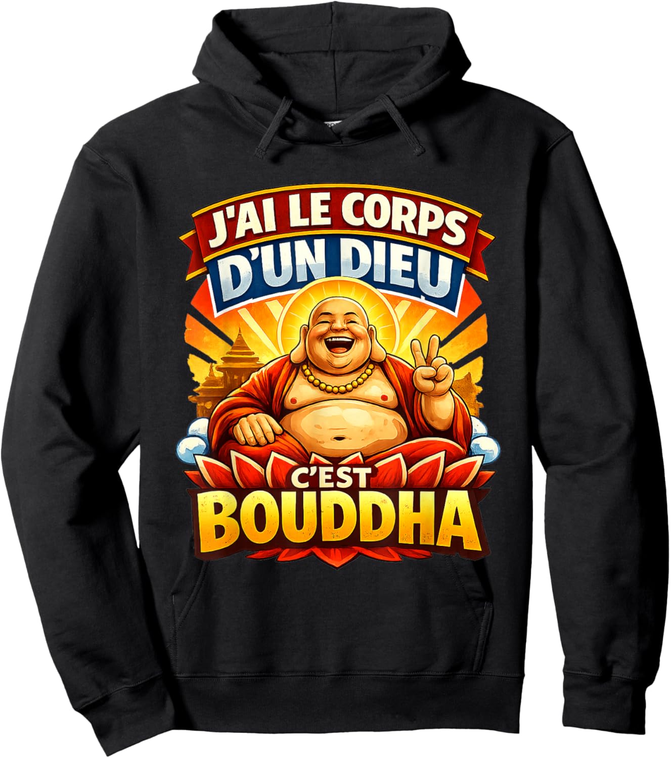 Je Ai Le Corps d'un God Buddha Gift Man Funny Funny Hoodie - Hoodie | Black
