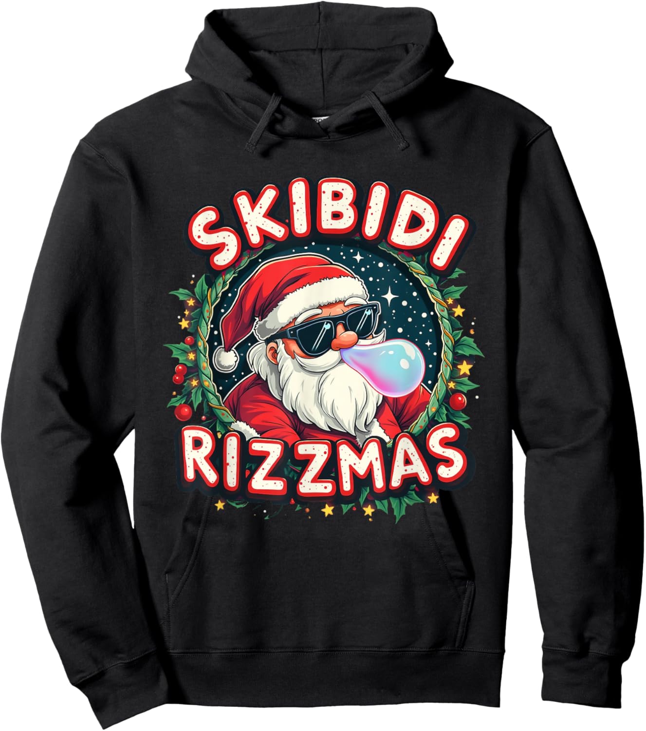 Skibidi Rizzmass Celebration Merry Christmas Funny Santa Hoodie - Hoodie | Black