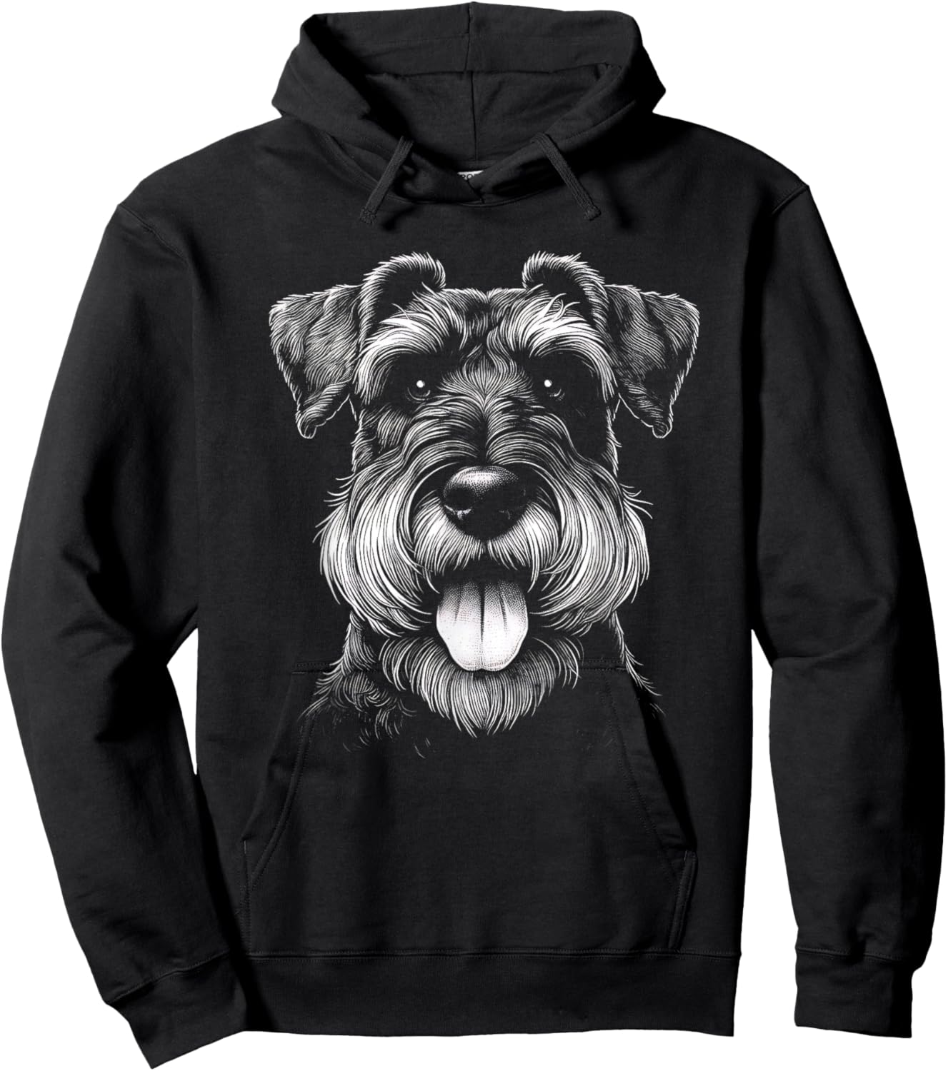 Schnauzer Dog Face Art Design And Men Hoodie - Hoodie | Black