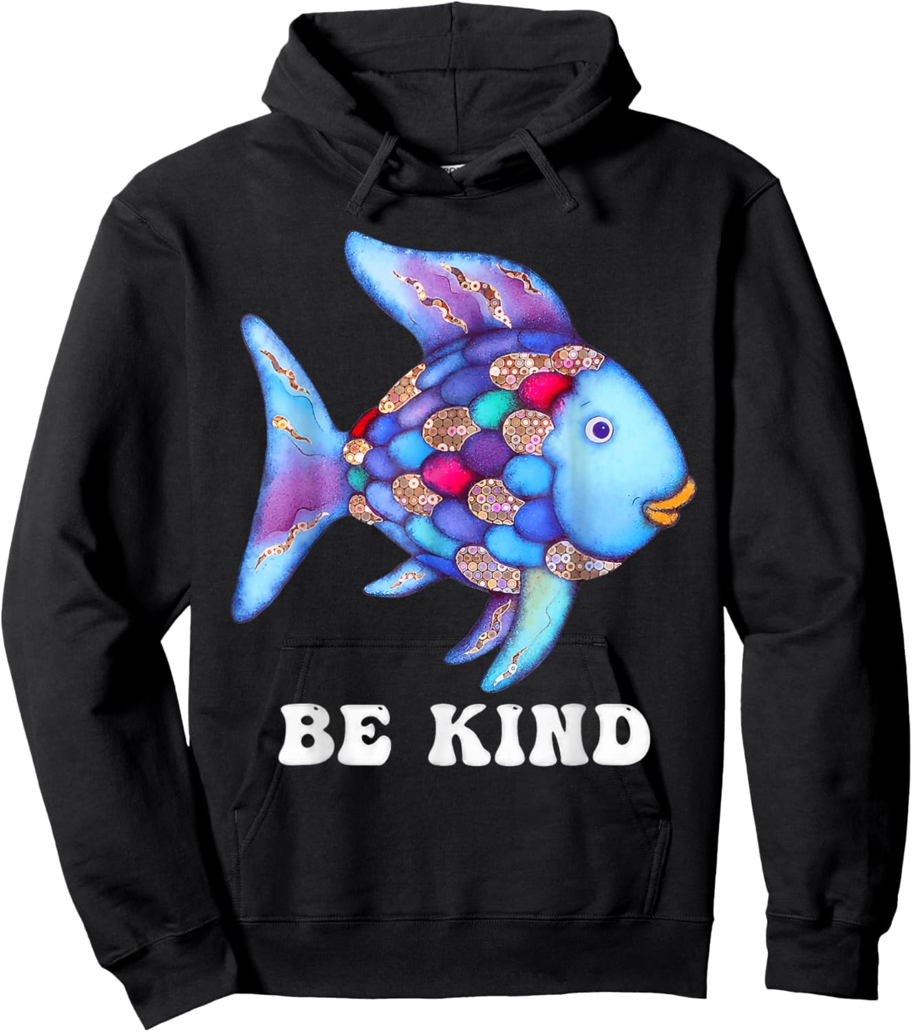 Be Kind Rainbow Fish Teacher Life Teaching Back to School Hoodie - Hoodie | Black