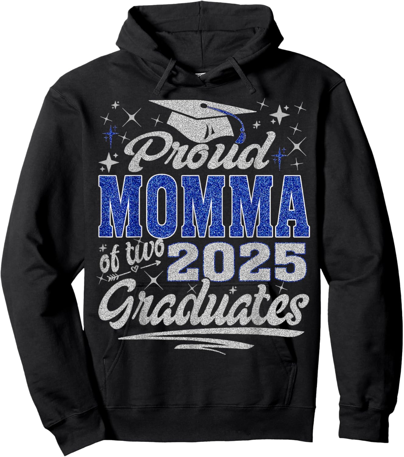 Proud Momma of two class of 2025 graduates twins graduation Hoodie - Hoodie | Black