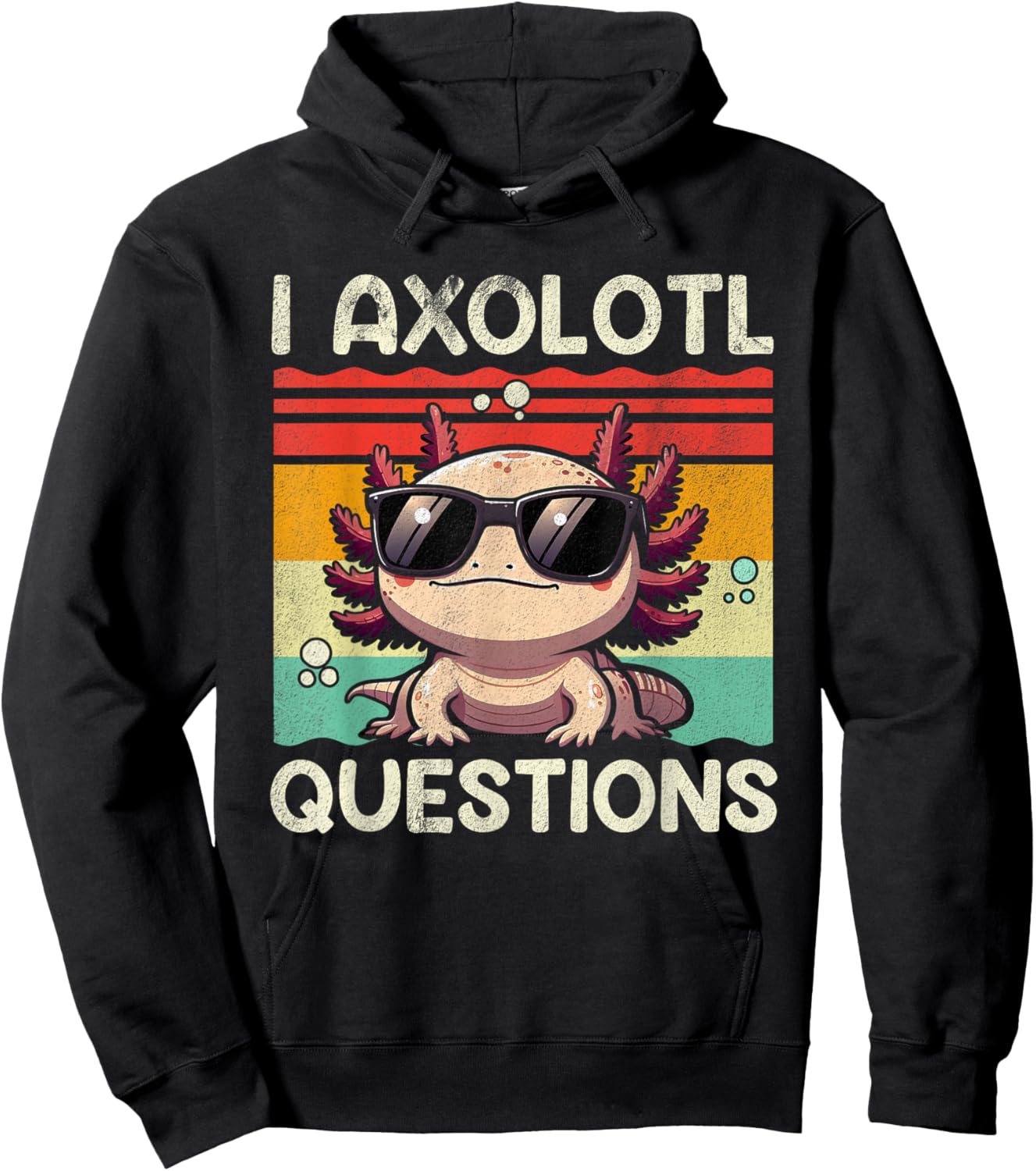 I Axolotl Questions Shirt Adults Youth Kids Retro Vintage Hoodie - Hoodie | Black