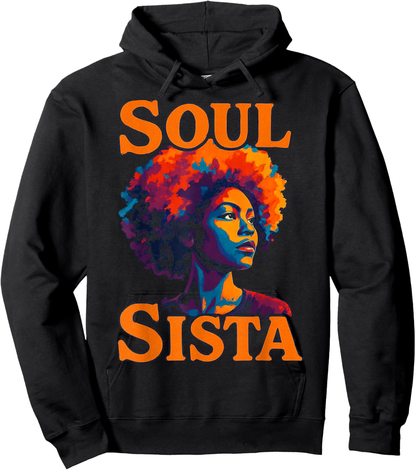 Soul Sista Vintage Pop Art Illustration Hoodie - Hoodie | Black