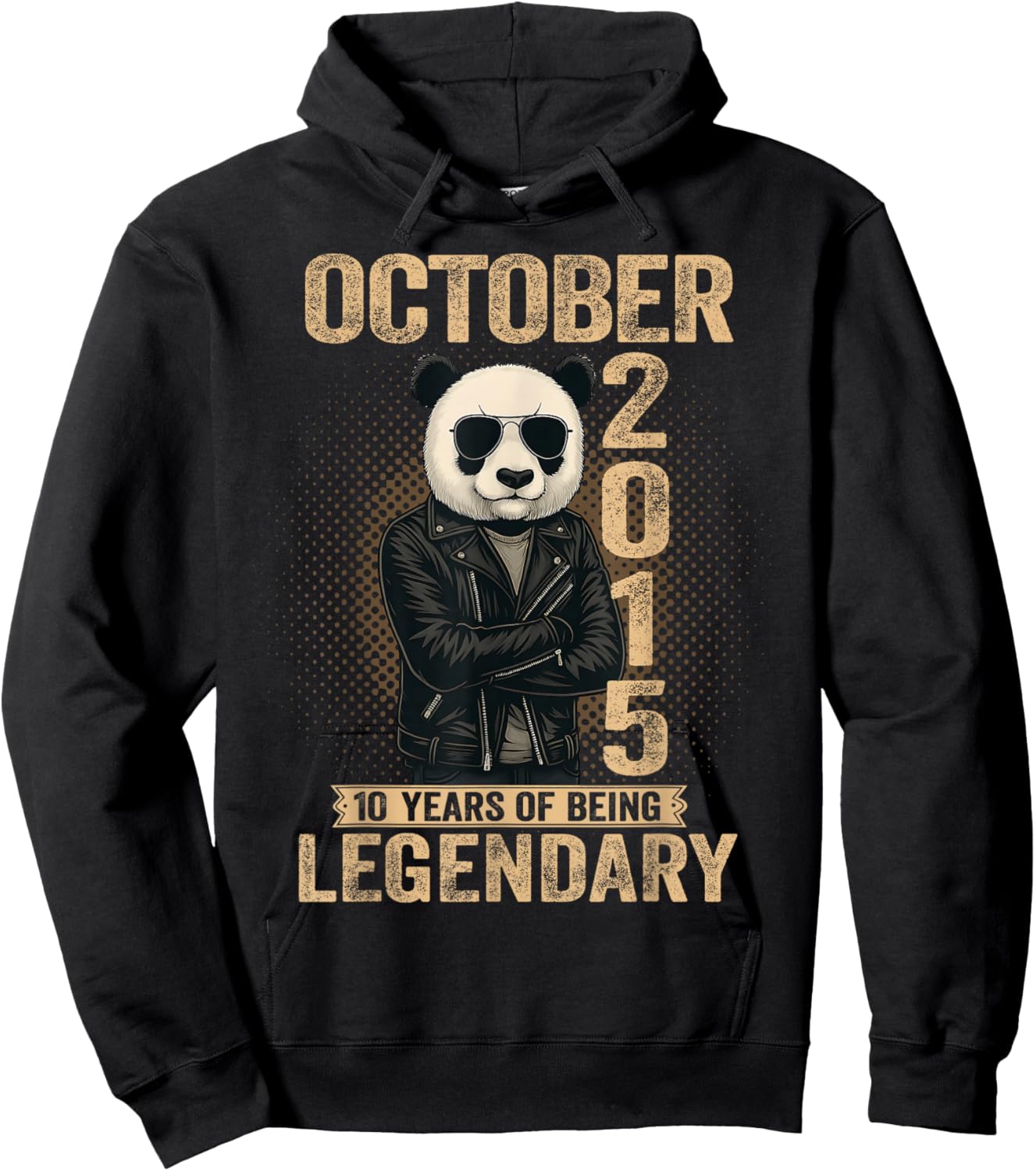 October 10th Birthday Men Women 2015 Awesome Panda Lovers Hoodie - Hoodie | Black