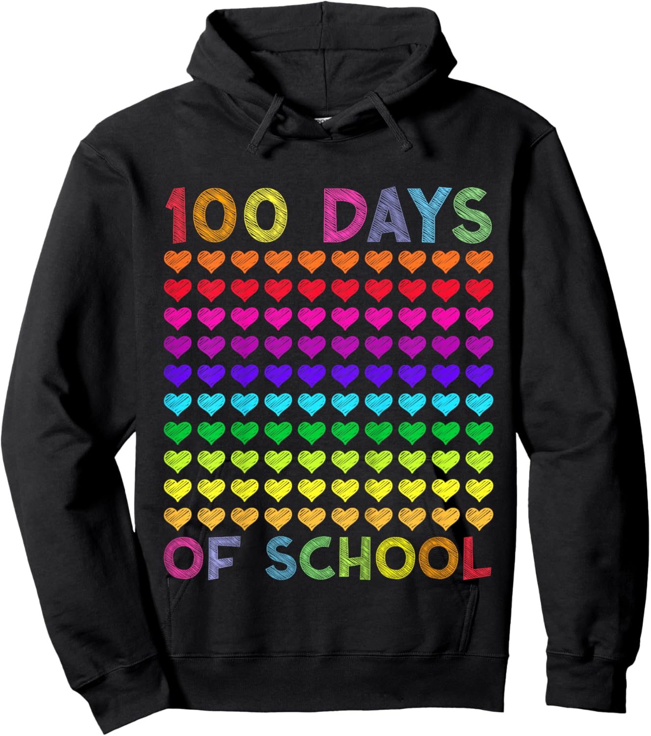 Cute 100 Days of School and Still Loving it Hearts 100th Day Hoodie - Hoodie | Black