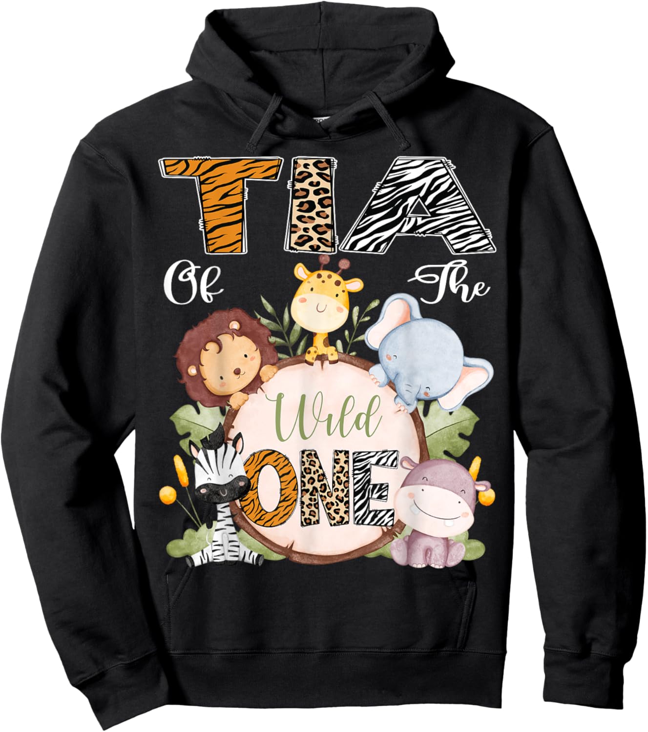 Tia Of The Wild One 1St Birthday Safari Woodland Hoodie - Hoodie | Black