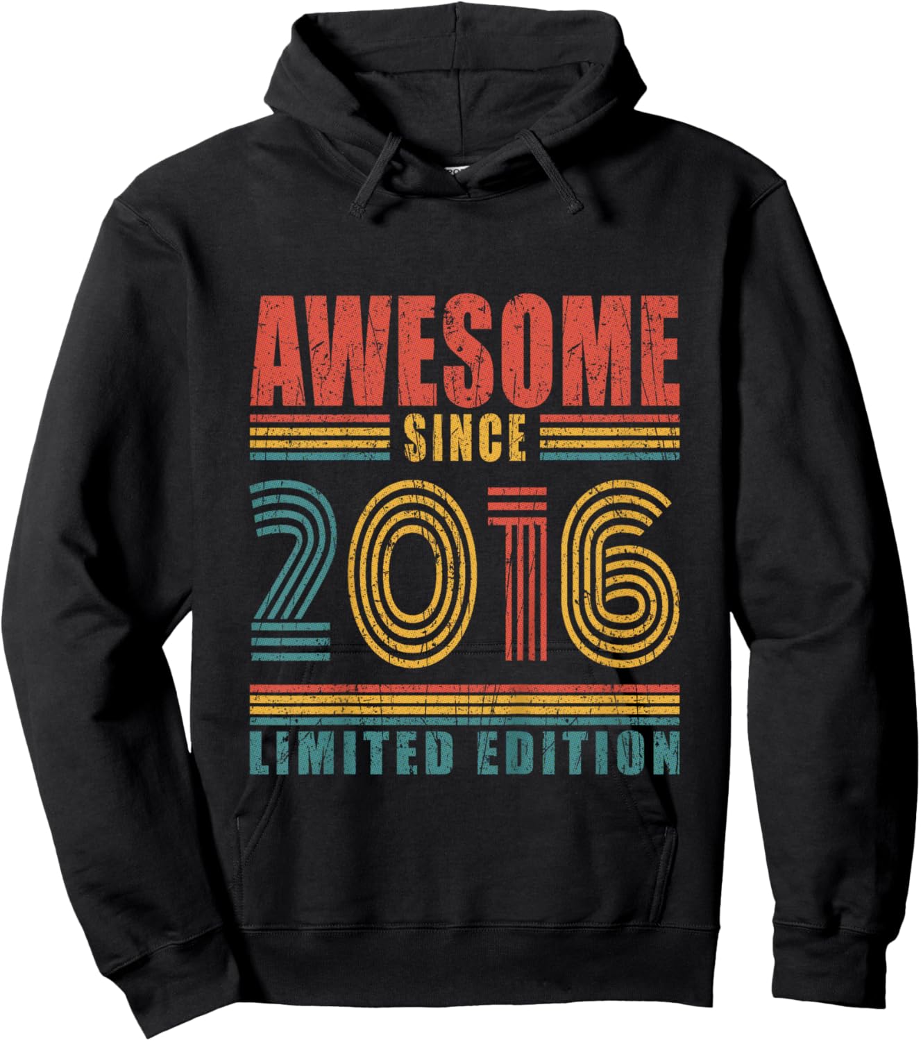 Kids 10th Birthday Awesome Since 2016 Vintage 10 Birthday Hoodie - Hoodie | Black