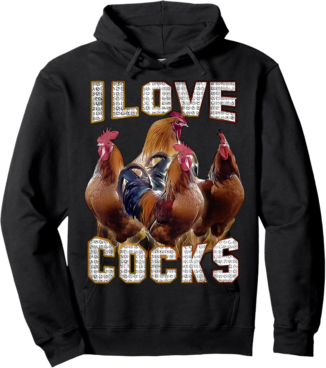 I Love Tails Funny Cockerels Memes Chicken Lovers , black, S Hoodie - Hoodie | Black