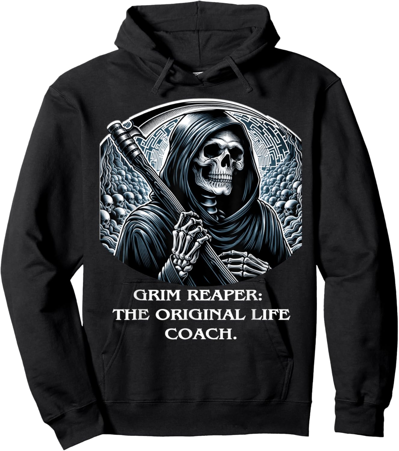 Grim Reaper Life Coach Advice, Sarcastic, Death Joke Hoodie - Hoodie | Black