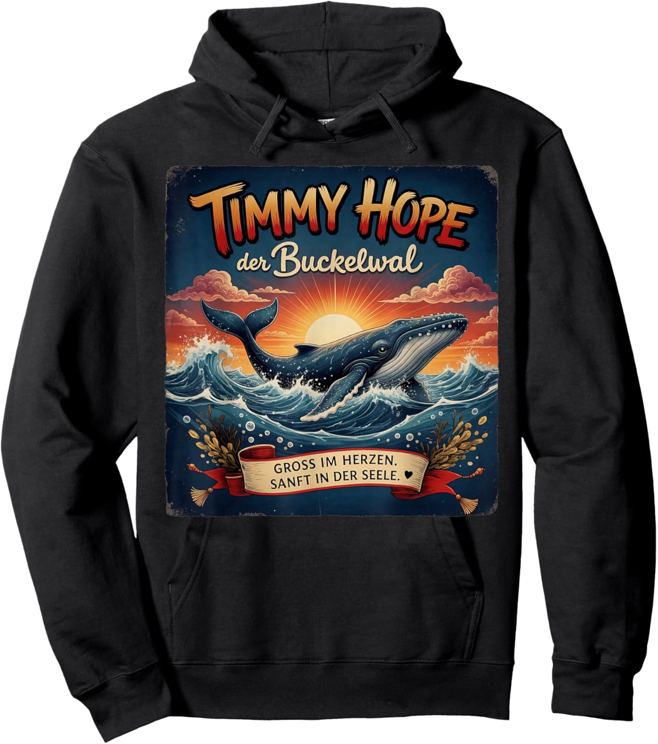 Timmy Hope Buckelwal Wal Meer Ozean Natur Design Hoodie - Hoodie | Black