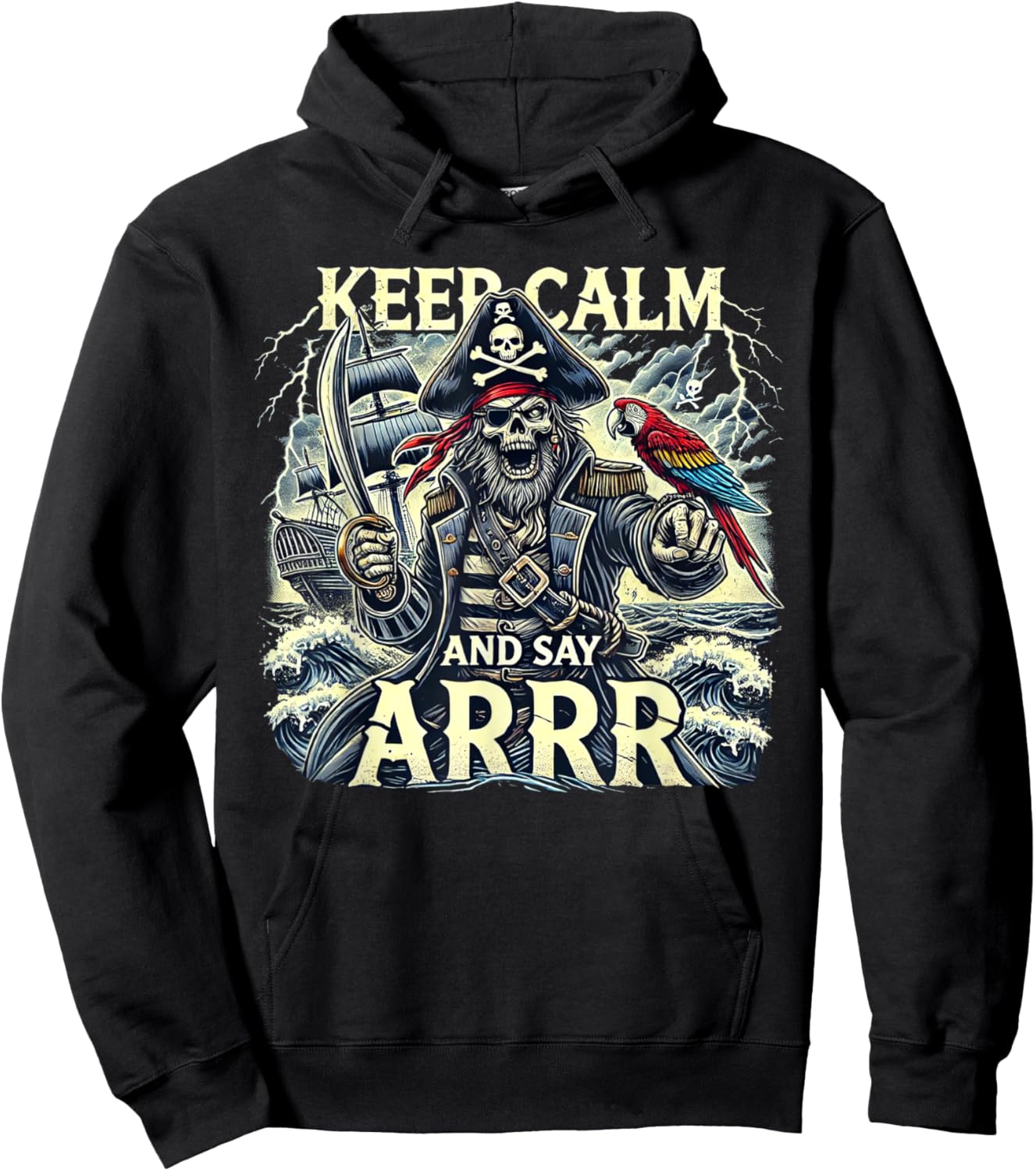 Keep Calm And Say "Arrrr" Talk Like A Pirate Day Hoodie - Hoodie | Black